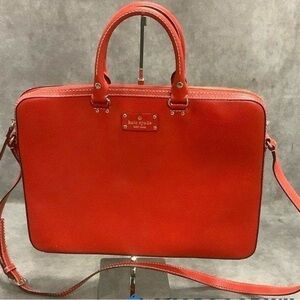 NWOT Kate Spade NY Red Leather Laptop Bag